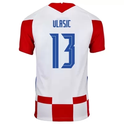 Hombre Selección de fútbol de Croacia Camiseta Nikola Vlasic #13 1ª Equipación Rojo blanco 2021 Chile
