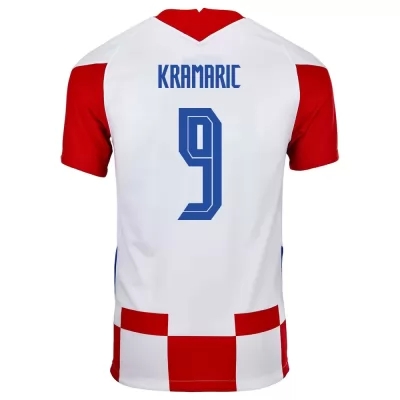Hombre Selección de fútbol de Croacia Camiseta Andrej Kramaric #9 1ª Equipación Rojo blanco 2021 Chile
