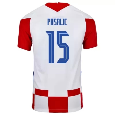Mujer Selección de fútbol de Croacia Camiseta Mario Pasalic #15 1ª Equipación Rojo blanco 2021 Chile