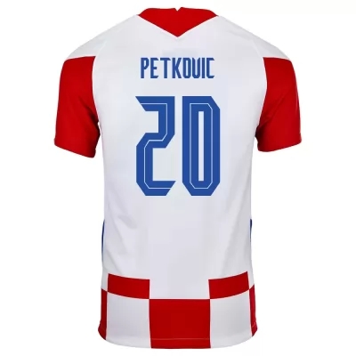 Hombre Selección de fútbol de Croacia Camiseta Bruno Petkovic #20 1ª Equipación Rojo blanco 2021 Chile