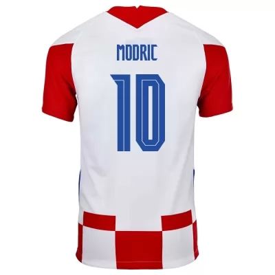 Mujer Selección de fútbol de Croacia Camiseta Luka Modric #10 1ª Equipación Rojo blanco 2021 Chile