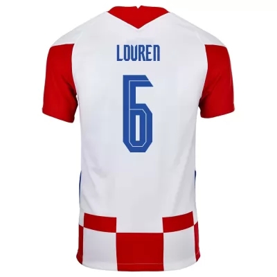 Hombre Selección de fútbol de Croacia Camiseta Dejan Lovren #6 1ª Equipación Rojo blanco 2021 Chile
