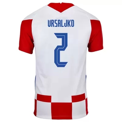Mujer Selección de fútbol de Croacia Camiseta Sime Vrsaljko #2 1ª Equipación Rojo blanco 2021 Chile