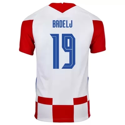 Mujer Selección de fútbol de Croacia Camiseta Milan Badelj #19 1ª Equipación Rojo blanco 2021 Chile
