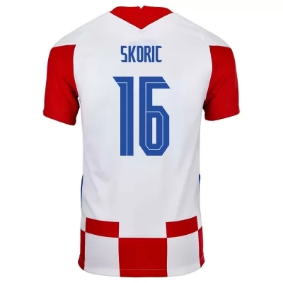 Mujer Selección de fútbol de Croacia Camiseta Mile Skoric #16 1ª Equipación Rojo blanco 2021 Chile