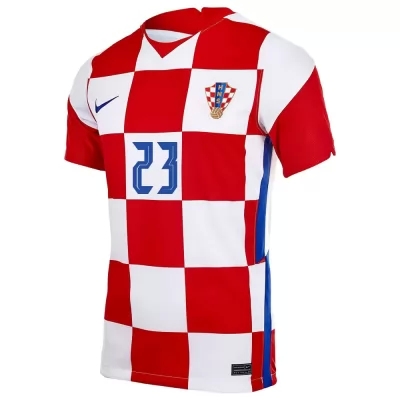Mujer Selección De Fútbol De Croacia Camiseta Simon Sluga #23 1ª Equipación Rojo Blanco 2021 Chile