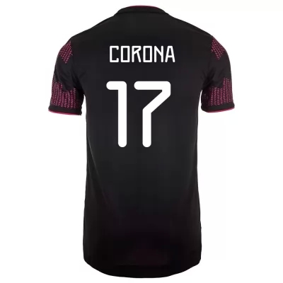 Hombre Selección de fútbol de México Camiseta Jesus Corona #17 1ª Equipación Rosa roja 2021 Chile