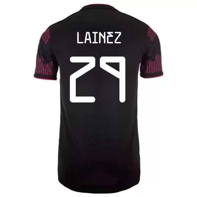 Hombre Selección de fútbol de México Camiseta Diego Lainez #29 1ª Equipación Rosa roja 2021 Chile