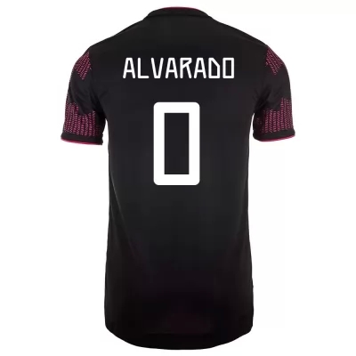 Hombre Selección de fútbol de México Camiseta Roberto Alvarado #0 1ª Equipación Rosa roja 2021 Chile