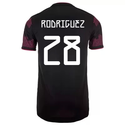 Mujer Selección de fútbol de México Camiseta Carlos Rodriguez #28 1ª Equipación Rosa roja 2021 Chile