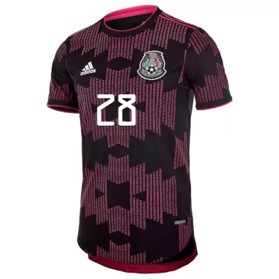Mujer Selección De Fútbol De México Camiseta Carlos Rodriguez #28 1ª Equipación Rosa Roja 2021 Chile