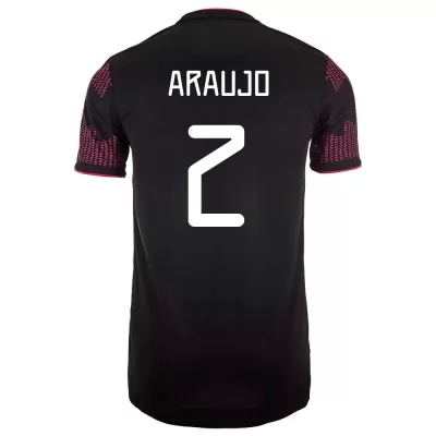 Hombre Selección de fútbol de México Camiseta Nestor Araujo #2 1ª Equipación Rosa roja 2021 Chile