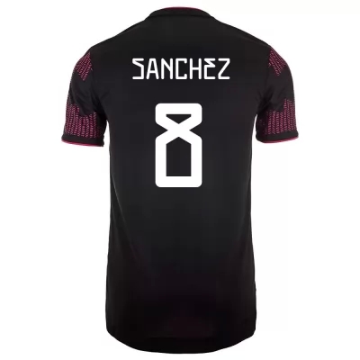 Mujer Selección de fútbol de México Camiseta Jorge Sanchez #8 1ª Equipación Rosa roja 2021 Chile