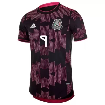 Hombre Selección De Fútbol De México Camiseta Henry Martin #9 1ª Equipación Rosa Roja 2021 Chile
