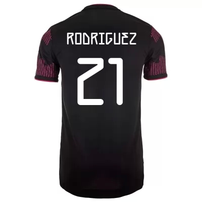 Hombre Selección de fútbol de México Camiseta Luis Rodriguez #21 1ª Equipación Rosa roja 2021 Chile