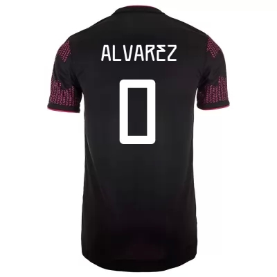 Hombre Selección de fútbol de México Camiseta Kevin Alvarez #0 1ª Equipación Rosa roja 2021 Chile