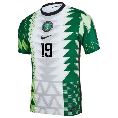 Mujer Selección De Fútbol De Nigeria Camiseta Paul Onuachu #19 1ª Equipación Verde Blanco 2021 Chile