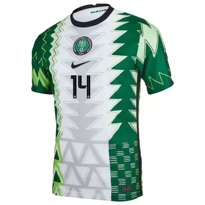 Hombre Selección De Fútbol De Nigeria Camiseta Kelechi Iheanacho #14 1ª Equipación Verde Blanco 2021 Chile