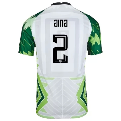 Niño Selección De Fútbol De Nigeria Camiseta Ola Aina #2 1ª Equipación Verde Blanco 2021 Chile