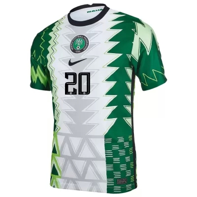 Niño Selección De Fútbol De Nigeria Camiseta Chidozie Awaziem #20 1ª Equipación Verde Blanco 2021 Chile
