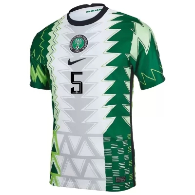 Hombre Selección De Fútbol De Nigeria Camiseta William Troost-ekong #5 1ª Equipación Verde Blanco 2021 Chile