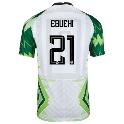 Mujer Selección De Fútbol De Nigeria Camiseta Tyronne Ebuehi #21 1ª Equipación Verde Blanco 2021 Chile