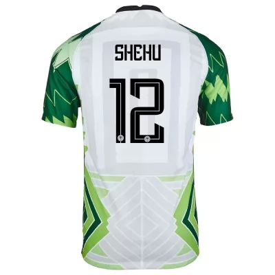Hombre Selección De Fútbol De Nigeria Camiseta Abdullahi Shehu #12 1ª Equipación Verde Blanco 2021 Chile