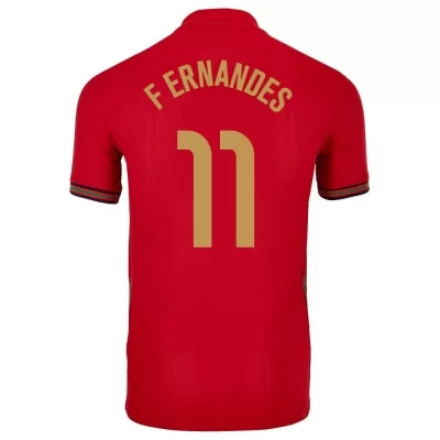 Mujer Selección de fútbol de Portugal Camiseta Bruno Fernandes #11 1ª Equipación Rojo 2021 Chile