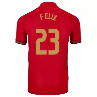 Mujer Selección de fútbol de Portugal Camiseta Joao Felix #23 1ª Equipación Rojo 2021 Chile