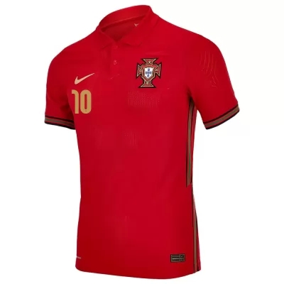 Niño Selección De Fútbol De Portugal Camiseta Bernardo Silva #10 1ª Equipación Rojo 2021 Chile