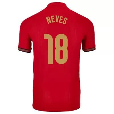 Niño Selección de fútbol de Portugal Camiseta Ruben Neves #18 1ª Equipación Rojo 2021 Chile