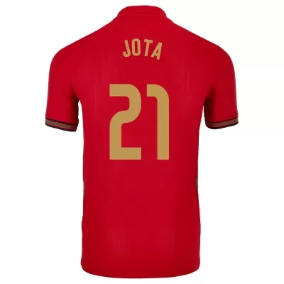 Niño Selección de fútbol de Portugal Camiseta Diogo Jota #21 1ª Equipación Rojo 2021 Chile