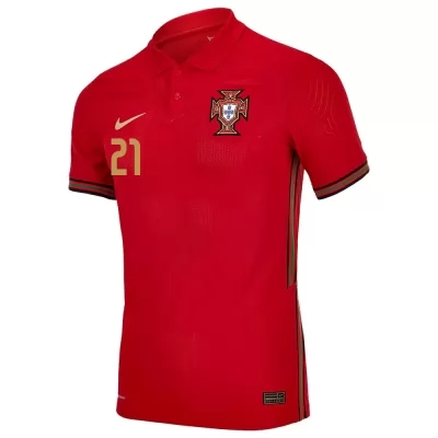 Mujer Selección De Fútbol De Portugal Camiseta Diogo Jota #21 1ª Equipación Rojo 2021 Chile