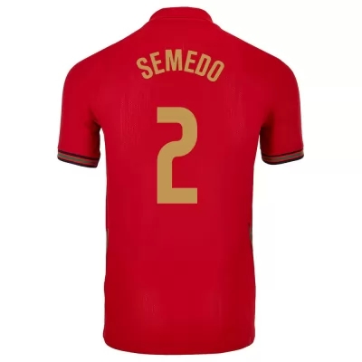 Mujer Selección de fútbol de Portugal Camiseta Nelson Semedo #2 1ª Equipación Rojo 2021 Chile