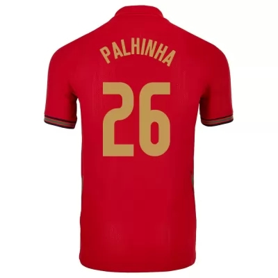 Mujer Selección de fútbol de Portugal Camiseta Joao Palhinha #26 1ª Equipación Rojo 2021 Chile