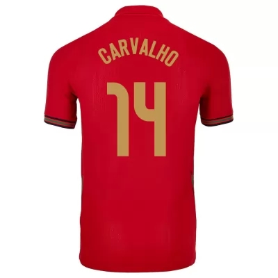 Hombre Selección de fútbol de Portugal Camiseta William Carvalho #14 1ª Equipación Rojo 2021 Chile