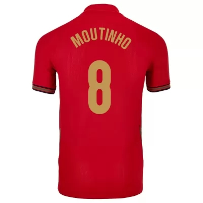 Mujer Selección de fútbol de Portugal Camiseta Joao Moutinho #8 1ª Equipación Rojo 2021 Chile