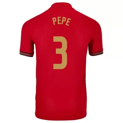 Hombre Selección de fútbol de Portugal Camiseta Pepe #3 1ª Equipación Rojo 2021 Chile