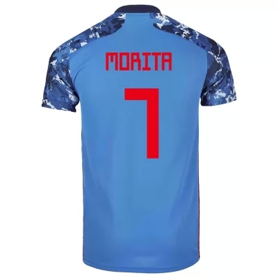 Niño Selección De Fútbol De Japón Camiseta Hidemasa Morita #7 1ª Equipación Azul Oscuro 2021 Chile