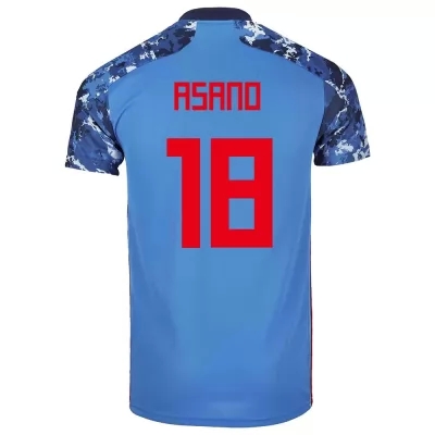 Mujer Selección De Fútbol De Japón Camiseta Takuma Asano #18 1ª Equipación Azul Oscuro 2021 Chile