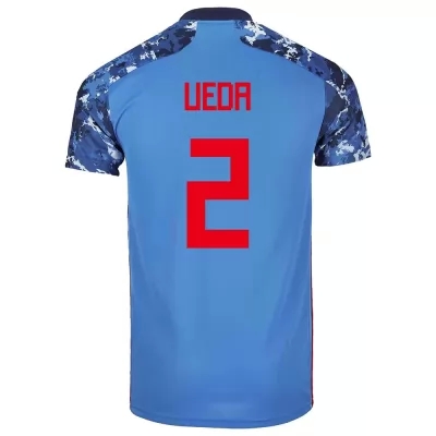 Mujer Selección De Fútbol De Japón Camiseta Naomichi Ueda #2 1ª Equipación Azul Oscuro 2021 Chile