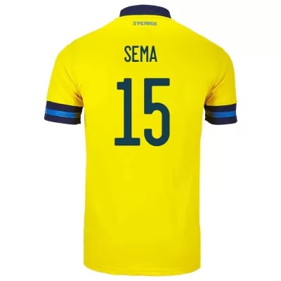 Hombre Selección De Fútbol De Suecia Camiseta Ken Sema #15 1ª Equipación Amarillo 2021 Chile