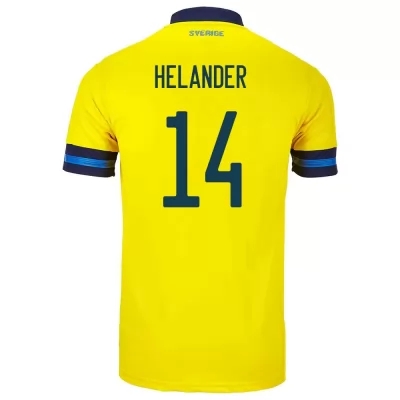 Hombre Selección De Fútbol De Suecia Camiseta Filip Helander #14 1ª Equipación Amarillo 2021 Chile