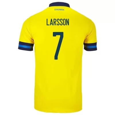 Hombre Selección De Fútbol De Suecia Camiseta Sebastian Larsson #7 1ª Equipación Amarillo 2021 Chile