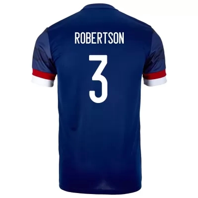 Hombre Selección De Fútbol De Escocia Camiseta Andrew Robertson #3 1ª Equipación Azul Oscuro 2021 Chile