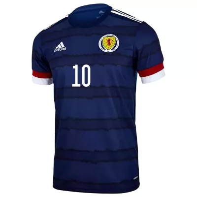 Hombre Selección De Fútbol De Escocia Camiseta Che Adams #10 1ª Equipación Azul Oscuro 2021 Chile