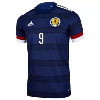 Hombre Selección De Fútbol De Escocia Camiseta Lyndon Dykes #9 1ª Equipación Azul Oscuro 2021 Chile