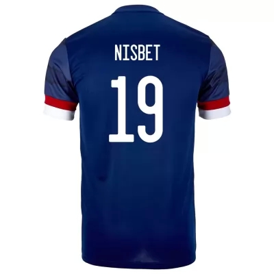 Mujer Selección De Fútbol De Escocia Camiseta Kevin Nisbet #19 1ª Equipación Azul Oscuro 2021 Chile
