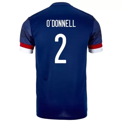 Niño Selección De Fútbol De Escocia Camiseta Stephen O'donnell #2 1ª Equipación Azul Oscuro 2021 Chile