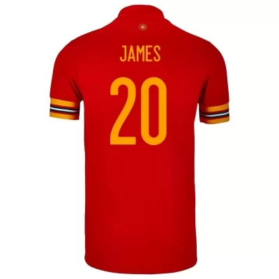 Niño Selección De Fútbol De Gales Camiseta Daniel James #20 1ª Equipación Rojo 2021 Chile
